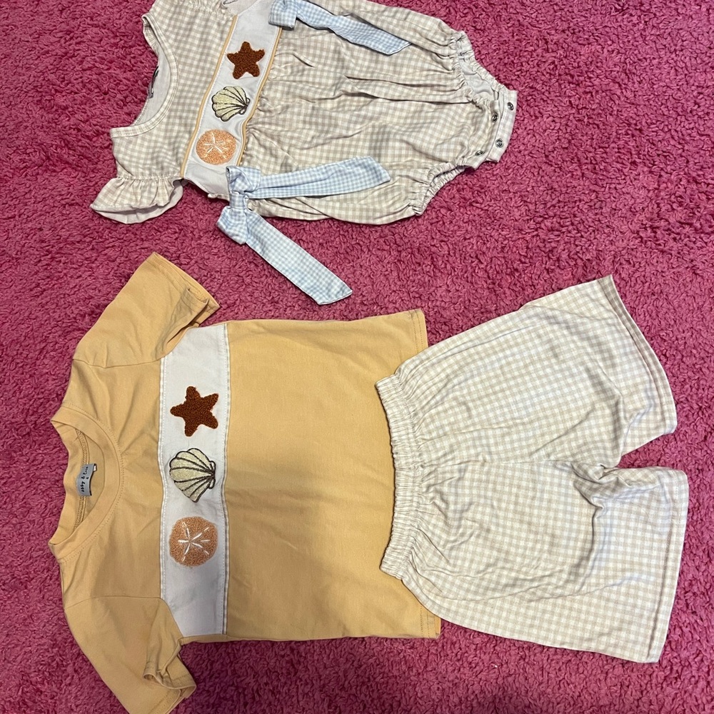 Adorable Baby Outfit Set with Sea Motif